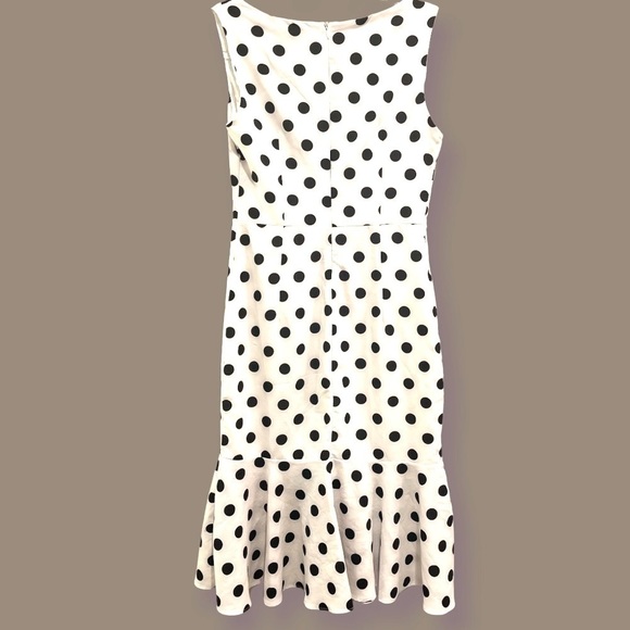 Polka dots mermaid ruffle dress size S/M petite Pretty Woman drop-waist peplum - Picture 9 of 15
